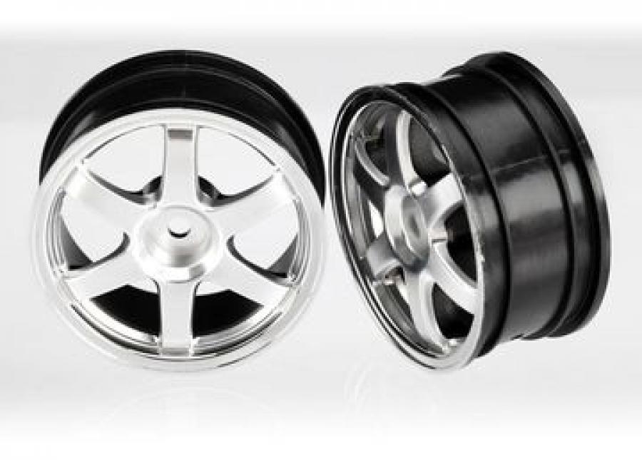 Traxxas Wheels, Volk Racing TE37 (satin chrome/chrome) (2) TRX7374X