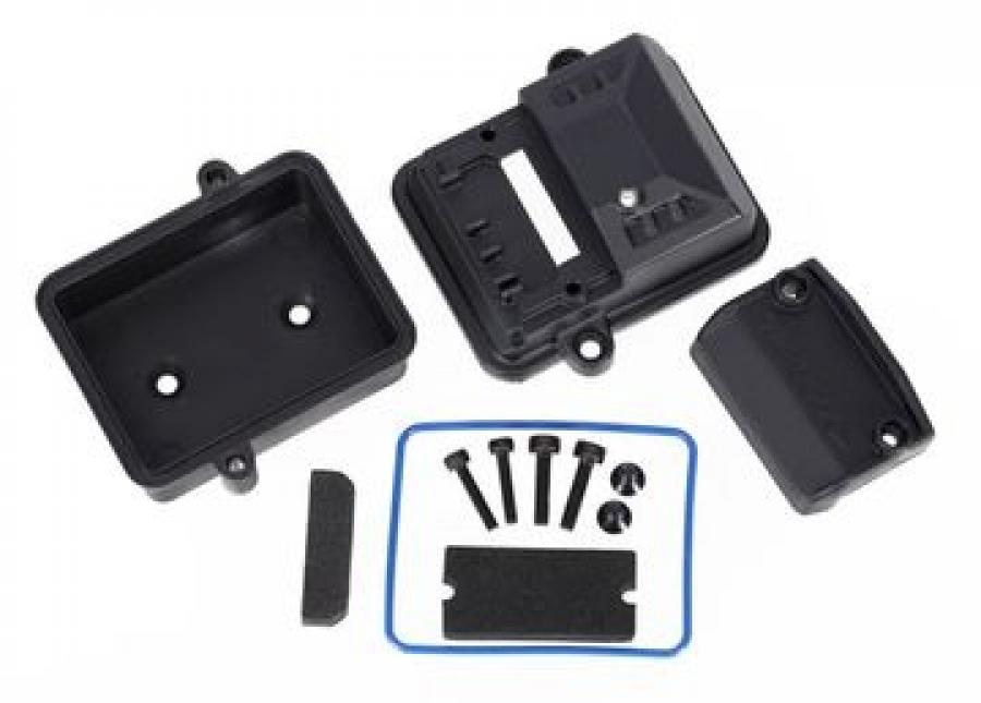 Traxxas Box, receiver (sealed)/ foam pads/ 2.5x12mm CS (2)/ 3x6mm CS TRX7424