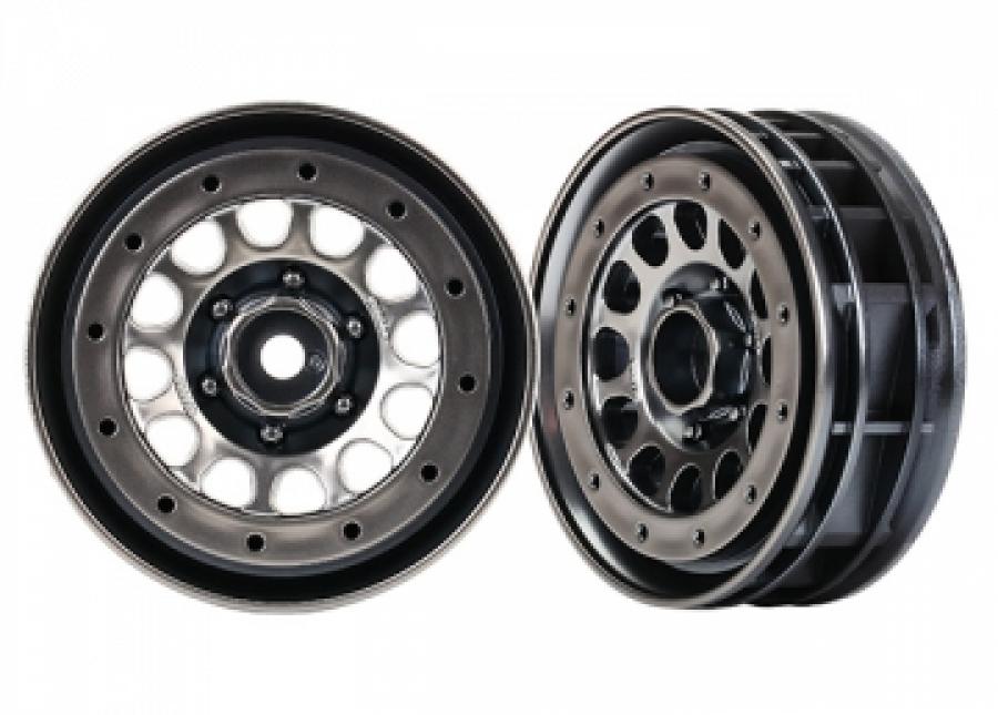 Traxxas Wheels Method 105 Black Chrome 1.9" SC (2) TRX8173