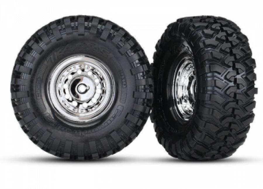 Traxxas Tires & Wheels Canyon Trail/Chrome 1.9" SC (for 8255A Axle) TRX8177