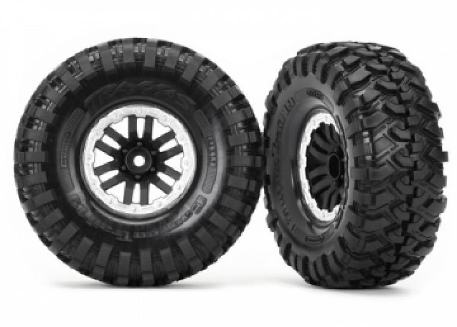 Traxxas Tires & Wheels Canyon Trail/TRX-4 Black-Satin 1.9" (2) TRX8272X