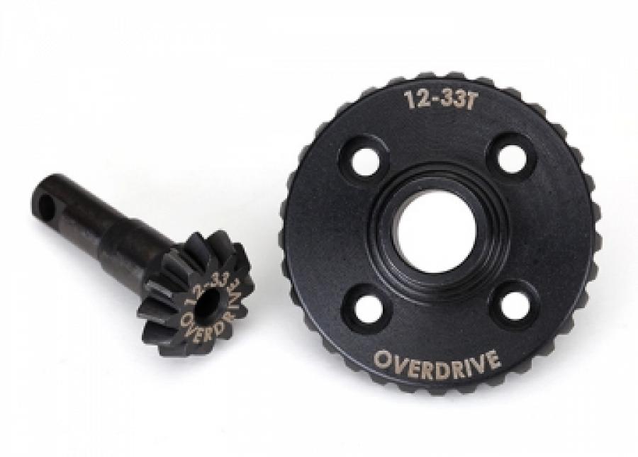 Traxxas Ring- & differential pinion gear Overdrive 12/33T CNC TRX-4 TRX8287