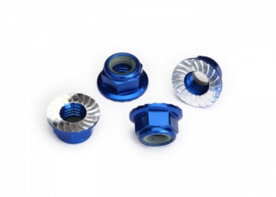 Traxxas Lock Nut Flanged M5 Alu Blue (4) TRX8447X