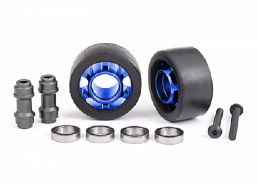 Traxxas Wheels Alu Blue Wheelie Bar Set Ball Bearings (2) X-Maxx, XRT, Maxx, Sledge TRX7775X