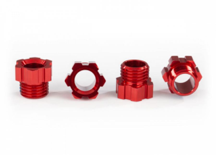 Traxxas Stub Axle Nut Alu Red (4) TRAXX TRX8886R