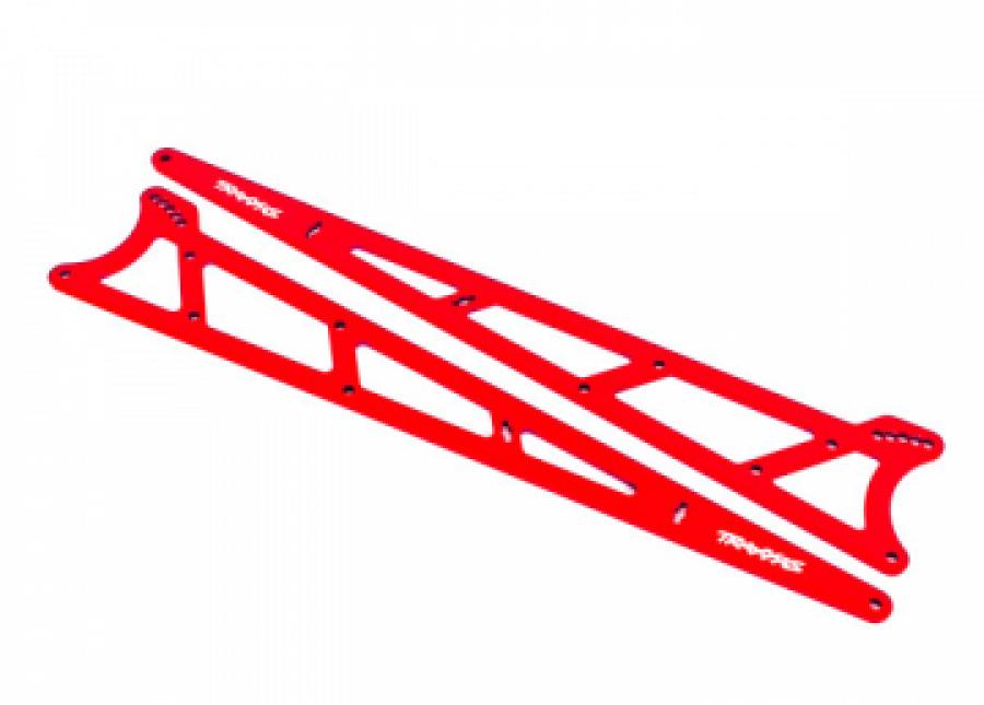 Traxxas Side Plates Wheelie Bar Alu Red  Drag Slash TRX9462R