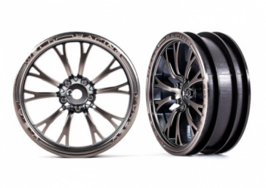 Traxxas Wheels Front Satin Black Chrome (2)  Drag Slash TRX9472A