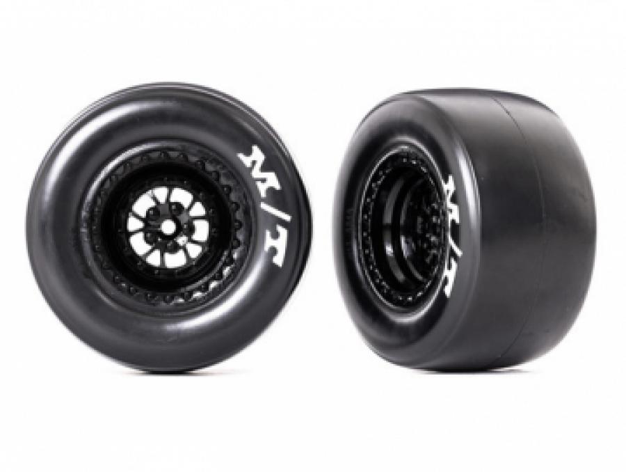 Traxxas Tires & Whels Rear Black Mickey Thompson (2)  Drag Slash TRX9476