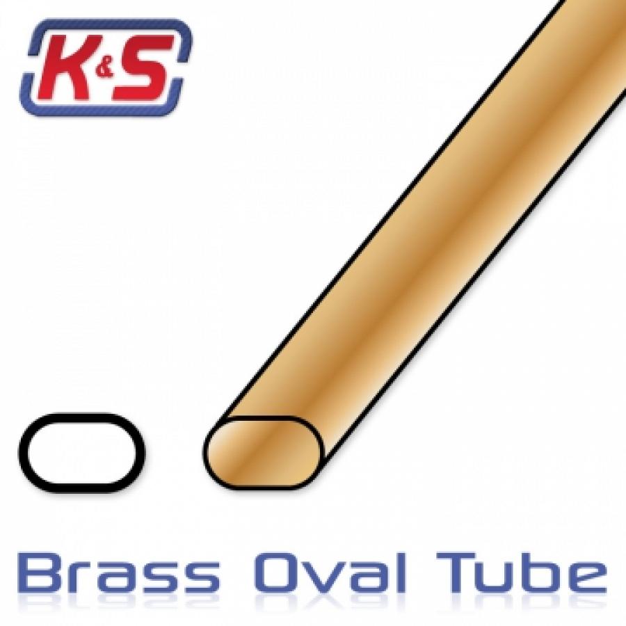 Brass Oval tube 6.5 x 8.9 x 305 mm 2pcs