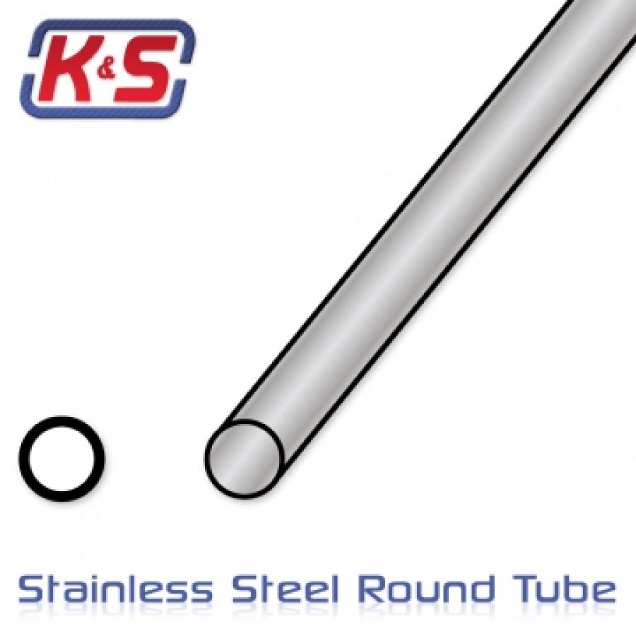 Stainless tube 4.8x305mm (3/16'') (.028'') (1pcs)