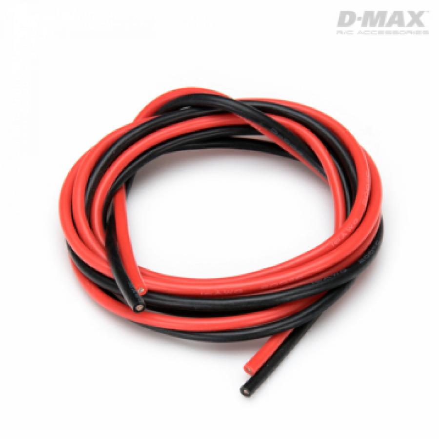 Wire Red & Black 16AWG D1.6/3mm x 1m