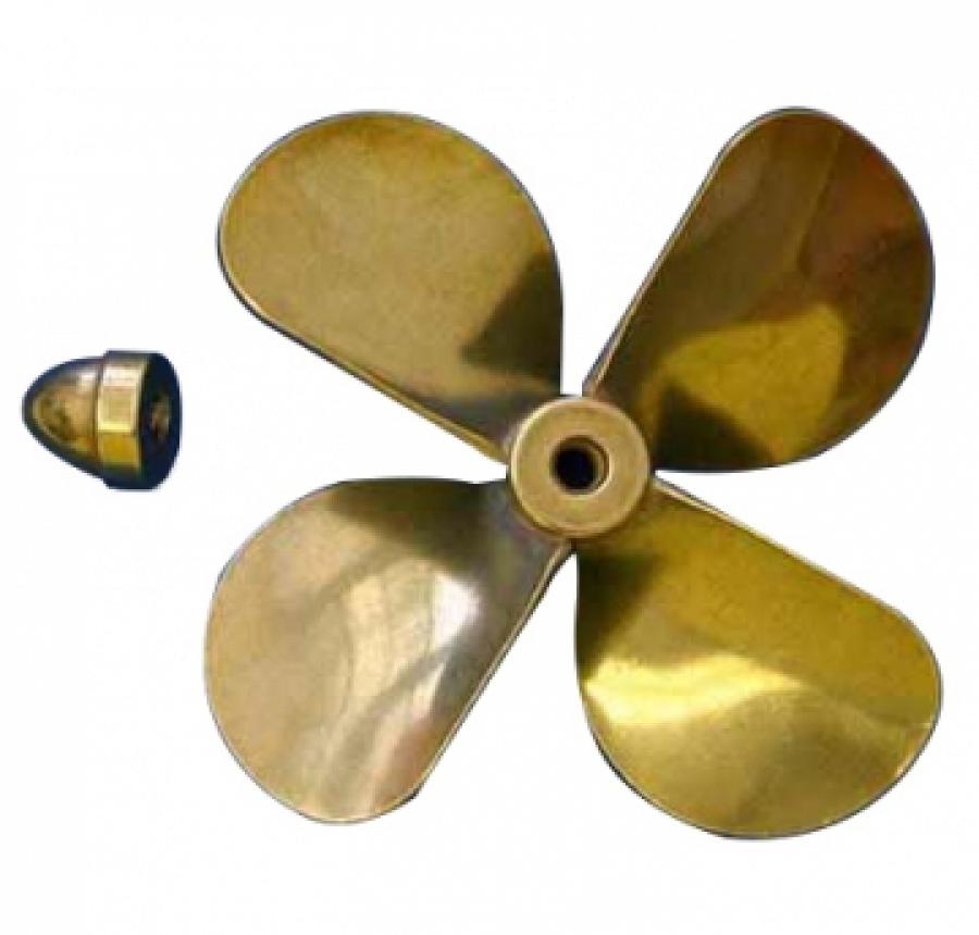 Brass Prop 4-Blade Right 3-3/8'' dia