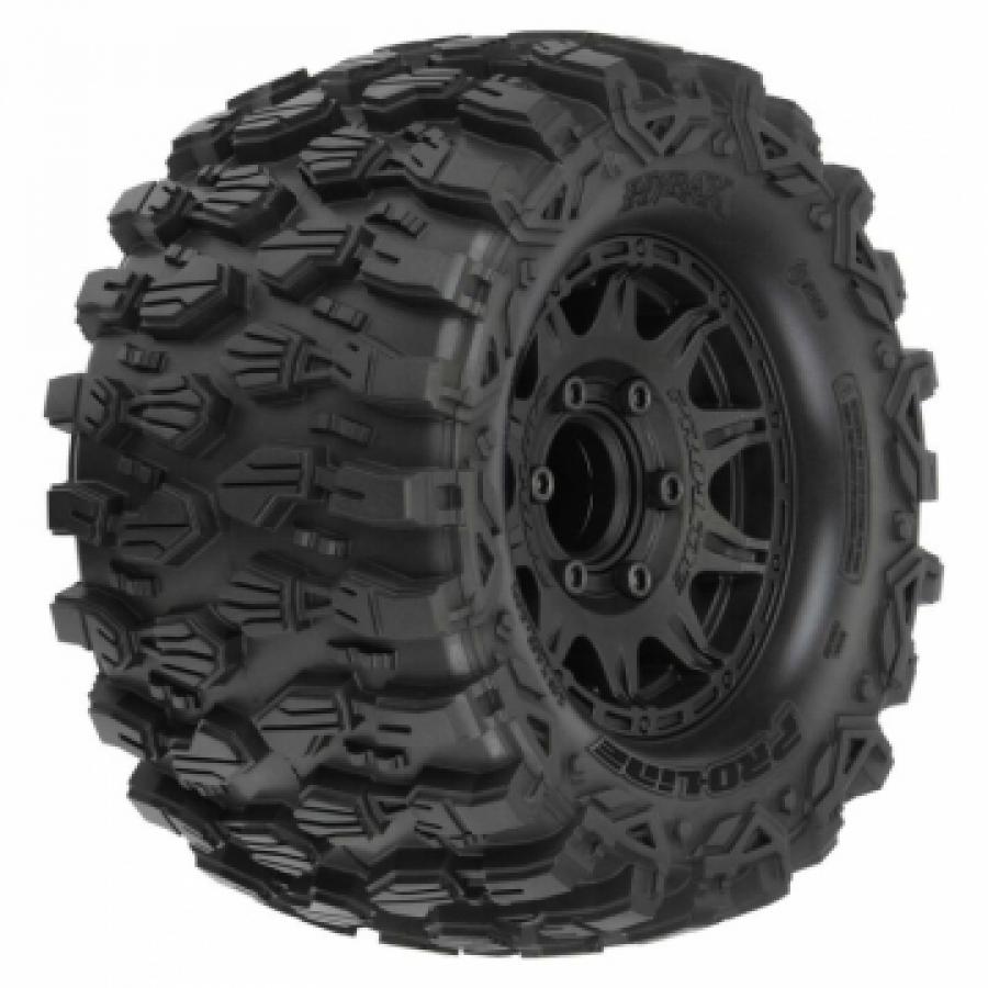 Hyrax 2.8" All Terrain Tires Mounted on Raid Black 6x30 Removable Hex Wheels (2) for StampedeÂ® 2wd & 4wd Front and Rear