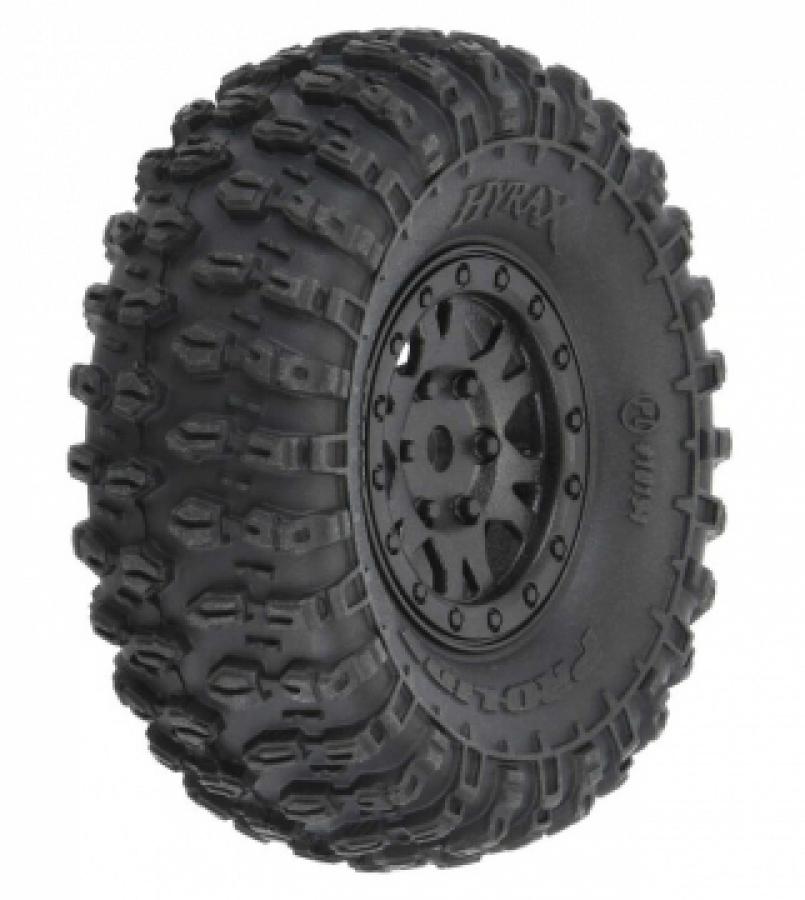 Hyrax 1.0" Tires on 7mm Hex Wheels (4) for SCX24 F/R