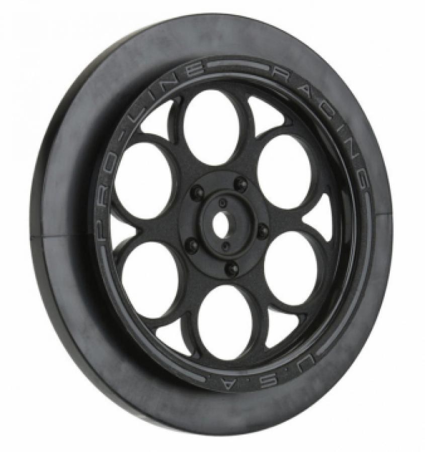 Showtime Front Runner 2.2"/2.7" Black Front Drag Racing 12mm Hex Wheels (2) for No Prep Drag Racing