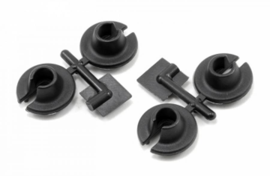 Lower Shock Spring Cups for Traxxas, HPI & Losi Shocks - Bla