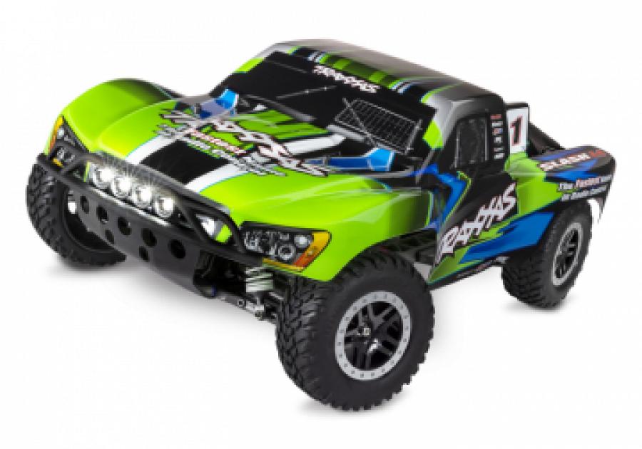 Traxxas Slash 4x4 XL-5 1/10 RTR TQ Green LED RC-auto + akku ja laturi TRX68054-61-GRN