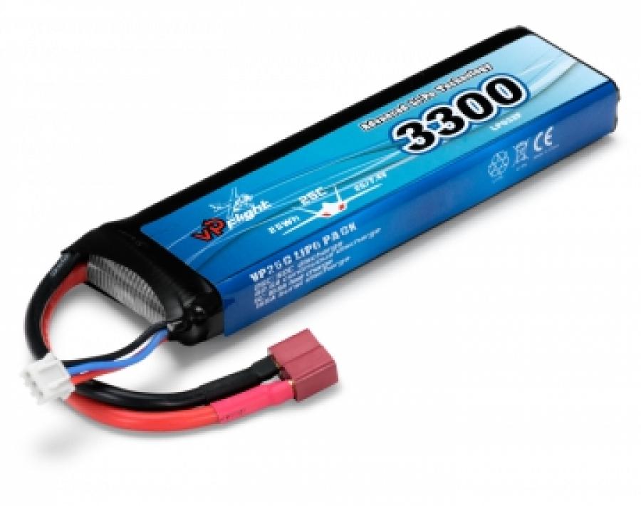 Li-Po Akku 2S 7,4V 3300mAh 25C T-liitin