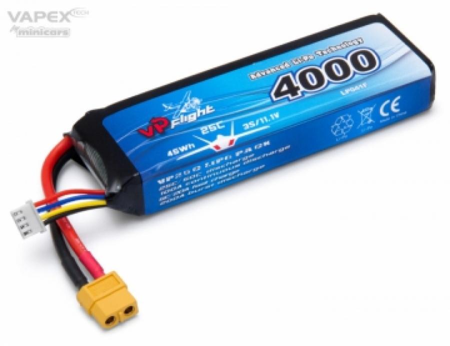 Li-Po Akku 3S 11,1V 4000mAh 25C XT60-liitin