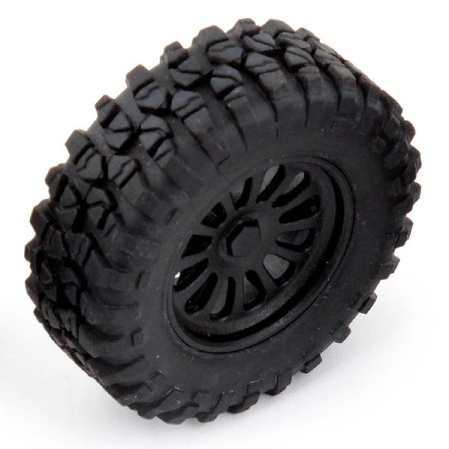 TEAM ASSOCIATED MT28 WHEELS & TYRES MOUNTED (F & R)