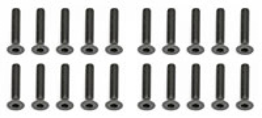 Team Associated M3 X 16mm Flat Head Hex Screws (10)