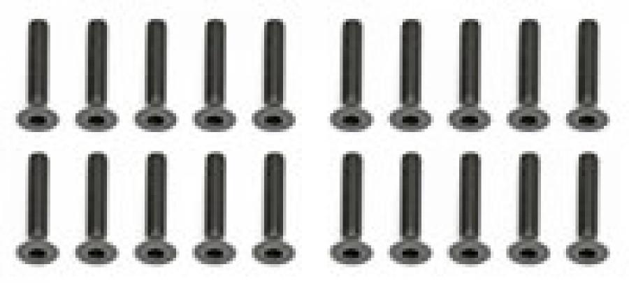 Team Associated M3 X 16mm Flat Head Hex Screws (10)