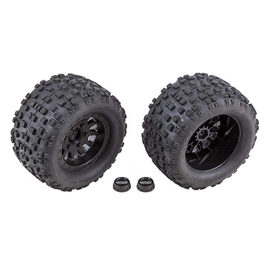 Team Associated Rival Mt10 Blk Method Wheels/Tyres Mounted