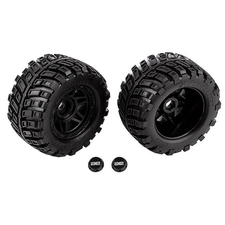 TEAM ASSOCIATED RIVAL MT8 TYRES AND WHEELS, MOUNTED