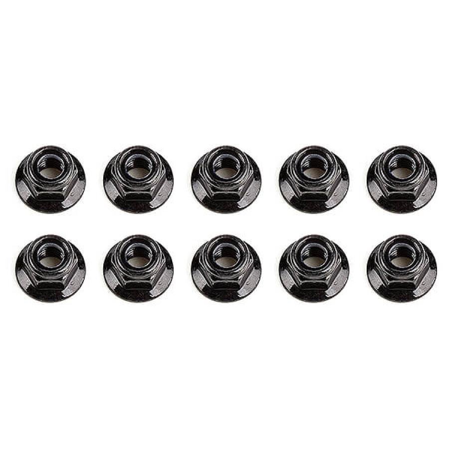 TEAM ASSOCIATED M5 LOCKNUTS, FLANGED, BLACK