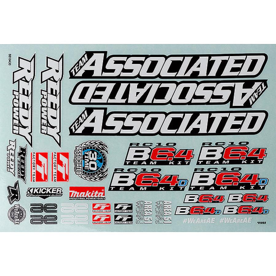 Team Associated Rc10B6.4 Decal Sheet