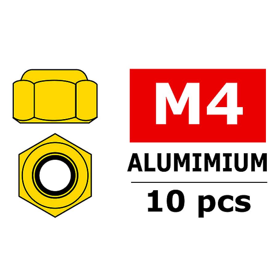 CORALLY ALUMINIUM NYLSTOP NUT M4 GOLD 10 PCS
