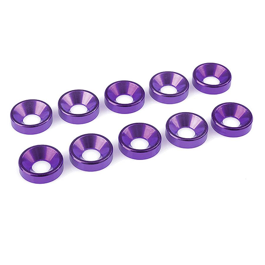 CORALLY ALUMINIUM WASHER FOR M5 FLAT HEAD SCREWS OD=12MM PURPLE 10PCS