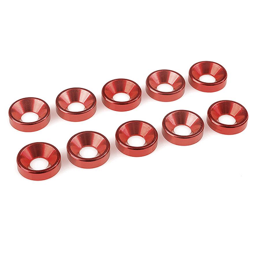 CORALLY ALUMINIUM WASHER FOR M5 FLAT HEAD SCREWS OD=12MM RED 10PCS