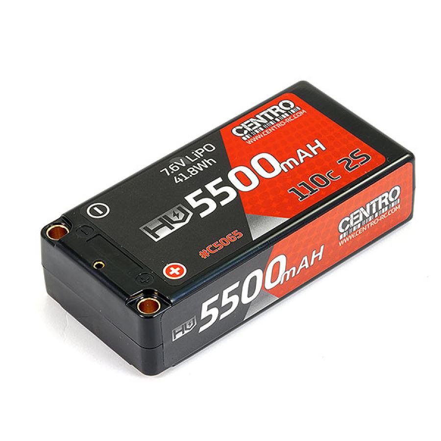 Centro HV 2S 5500MAH 7.6V 110C HARDCASE SHORTY LIPO HV ajoakku
