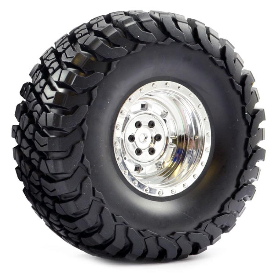 FASTRAX 1:10 CRAWLER GRANITE 2.2 SCALE WHEEL ø140MM TYRE (CHROME)