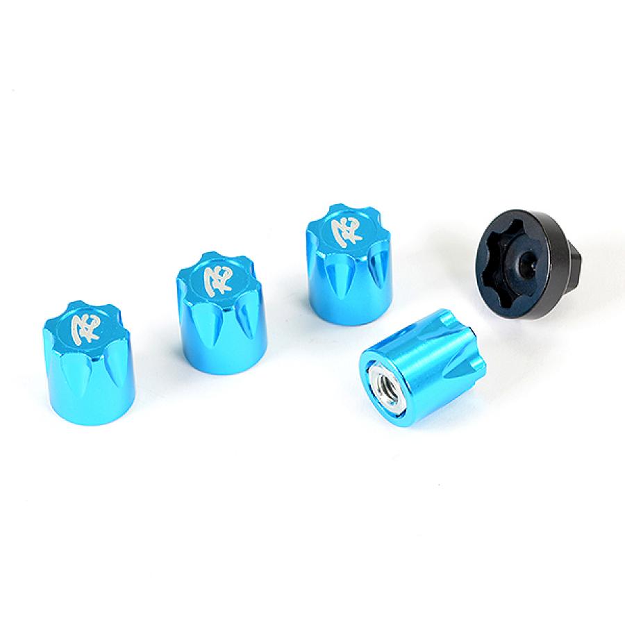 FASTRAX ANTIDUST ALUMNIUM M4 WHEEL NUT COVERS (4PC) - BLUE