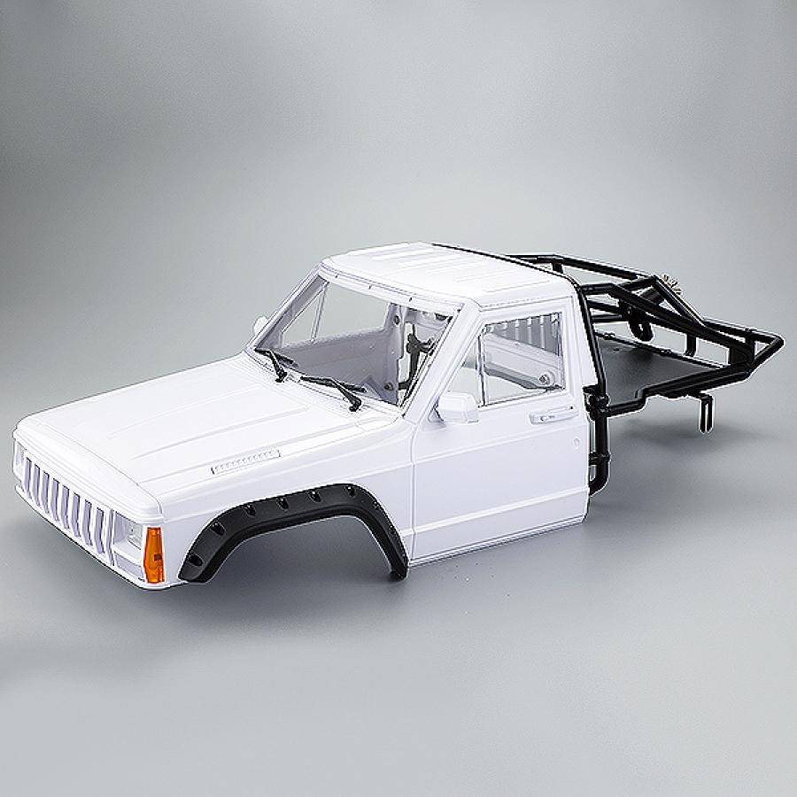 FASTRAX 1/10 ROCKEE PICK-UP & REAR CAGE HARDBODY 313-324mm - WHITE