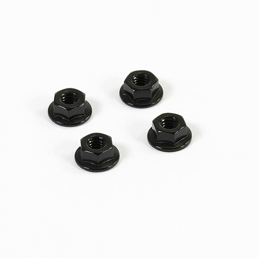 FASTRAX M4 BLACK SERRATED ALUMINIUM LOCKNUTS 4pcs