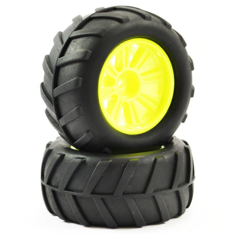 FTX COMET MONSTER REAR MOUNTED TYRE & WHEEL YELLOW FTX9071Y