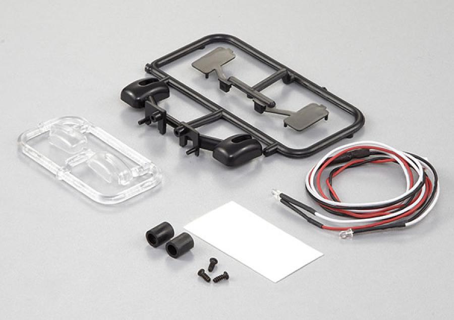 KILLERBODY WING MIRROR TYPE "E" W/LED UNIT SET 1/10 TRUCK