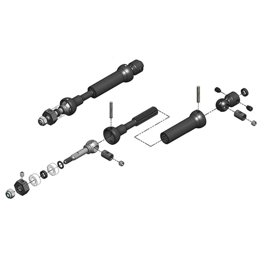 MIP X-DUTY CVD DRIVE KIT REAR 87MM TO 112MM W/5MM BEARING,BEARING, TRAXXAS SLASH/RALLY/STAMPEDE 4X4