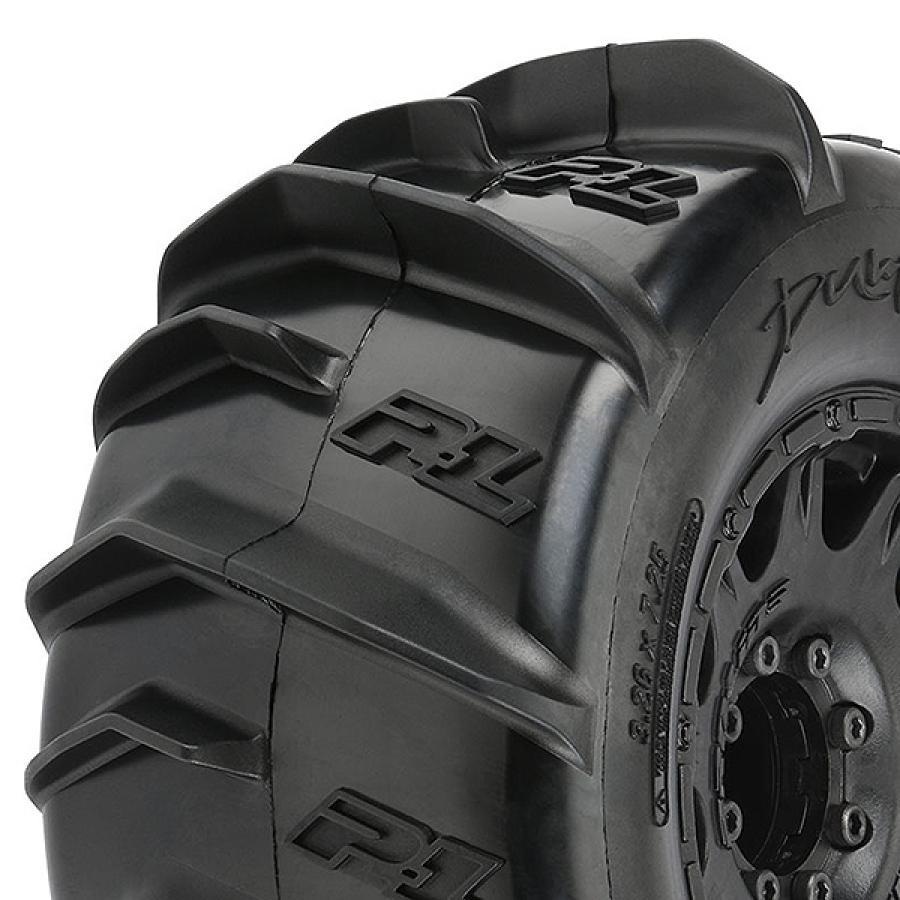 Dumont 3.8'' Paddle Sand/Snow Tires Mounted on Raid Black 8x32 Removable Hex Wheels (2) for 17mm MT Front or Rear