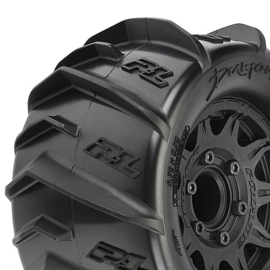 Dumont 2.8" Sand/Snow Tires Mounted on Raid Black 6x30 Removable Hex Wheels (2) for StampedeÂ® 2wd & 4wd FR