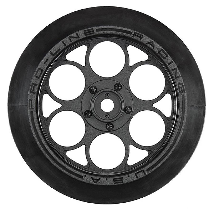 Showtime Front Runner 2.2"/2.7" Black Front Drag Racing 12mm Hex Wheels (2) for No Prep Drag Racing