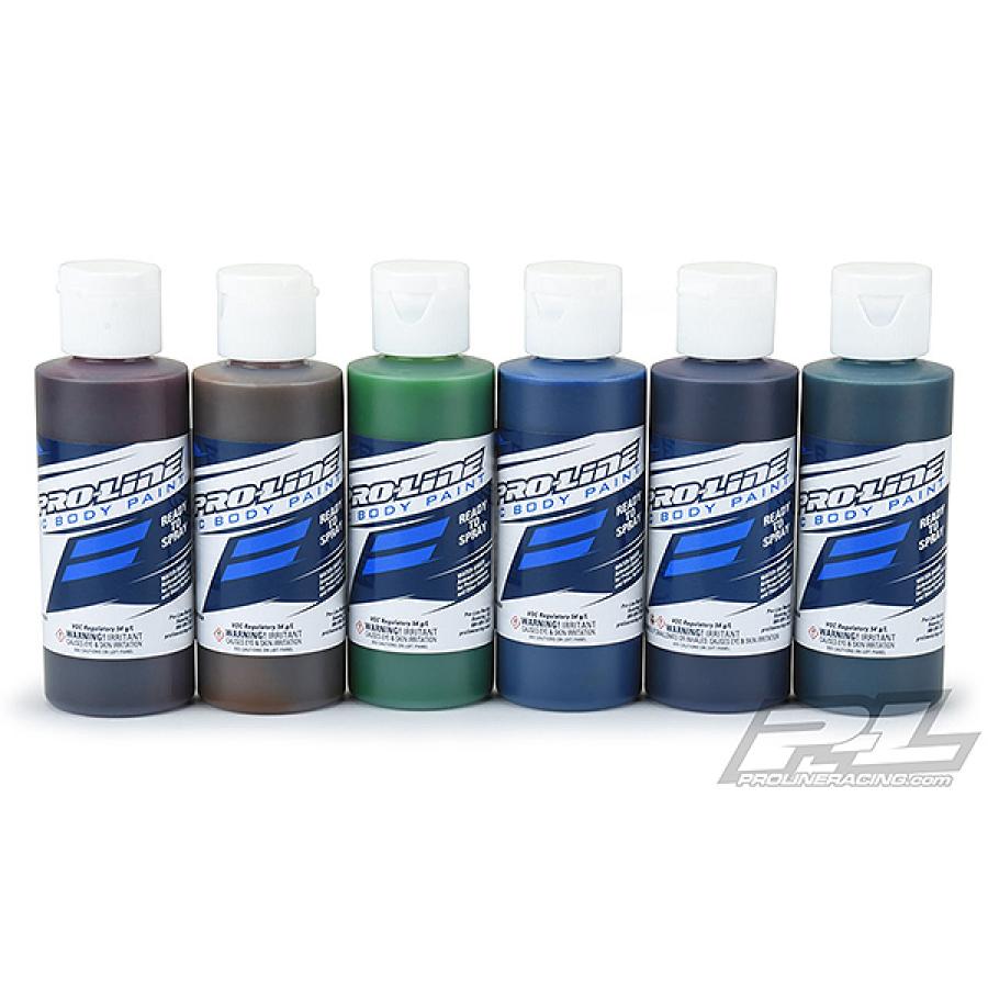 PROLINE RC BODY PAINT - CANDY SET RED/YELL/GRE/BLUE/VIO/TURQ