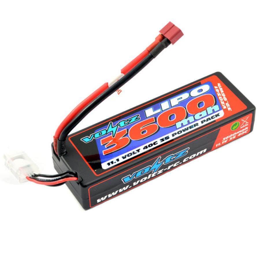 VOLTZ 3600mAh HARDCASE 3S 11.1V 40C LIPO STICK LOW PRO (2S SIZE)