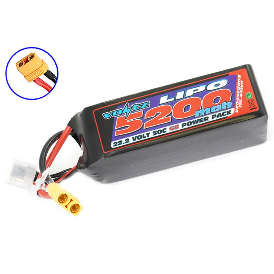 Voltz 5200Mah 22.2V 30C Lipo akku W/Xt90