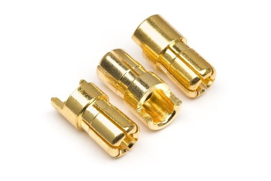 HPI Racing  Male Gold Connectors (6.0mm dia) (3 Pcs) 101952