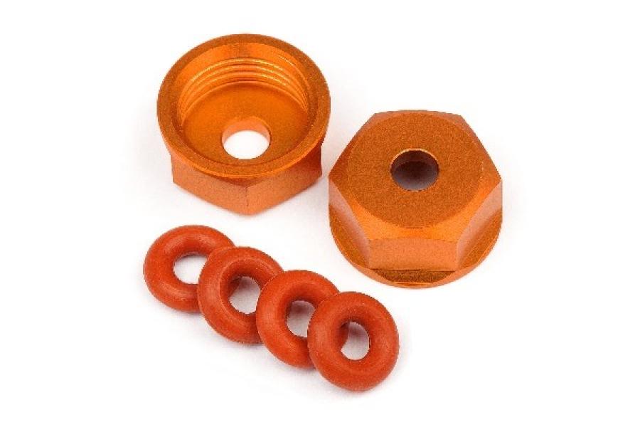 HPI Racing  ALUMINUM BOTTOM SHOCK CAP (ORANGE/2PCS) 108071