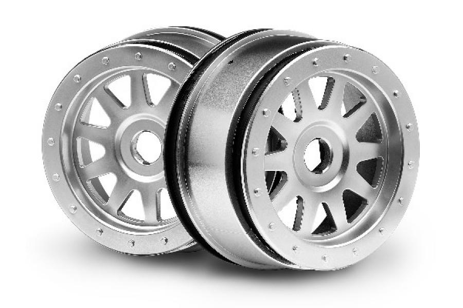 HPI Racing  TR-10 GLUE-LOCK WHEEL MATTE CHROME (120x60mm/2pcs) 108321